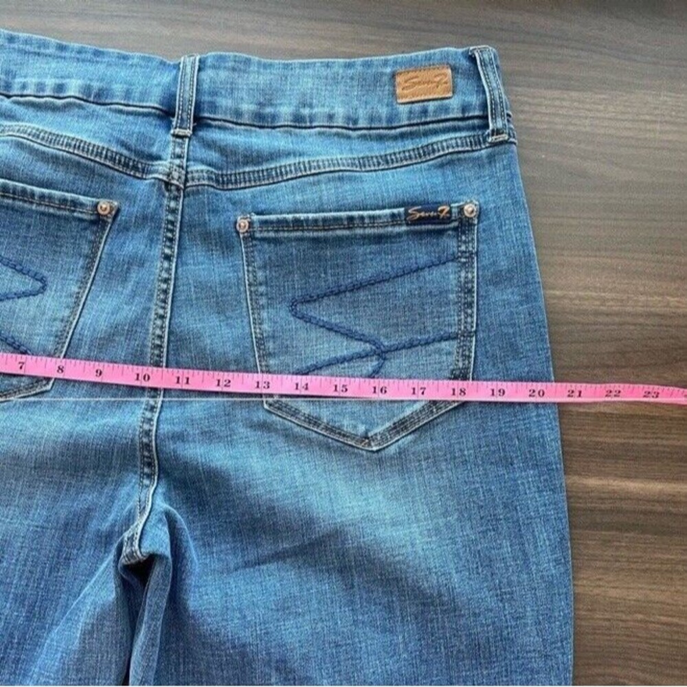 Seven7 Jeans Blue Denim Tummyless High Rise Skinny Slim Stretch Plus Size 16 EUC - Picture 8 of 11